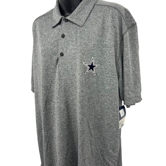 Dallas Cowboys Authentic Size Large L Gray Polo Shirt NFL Mirage Polo Men New - Picture 3 of 8